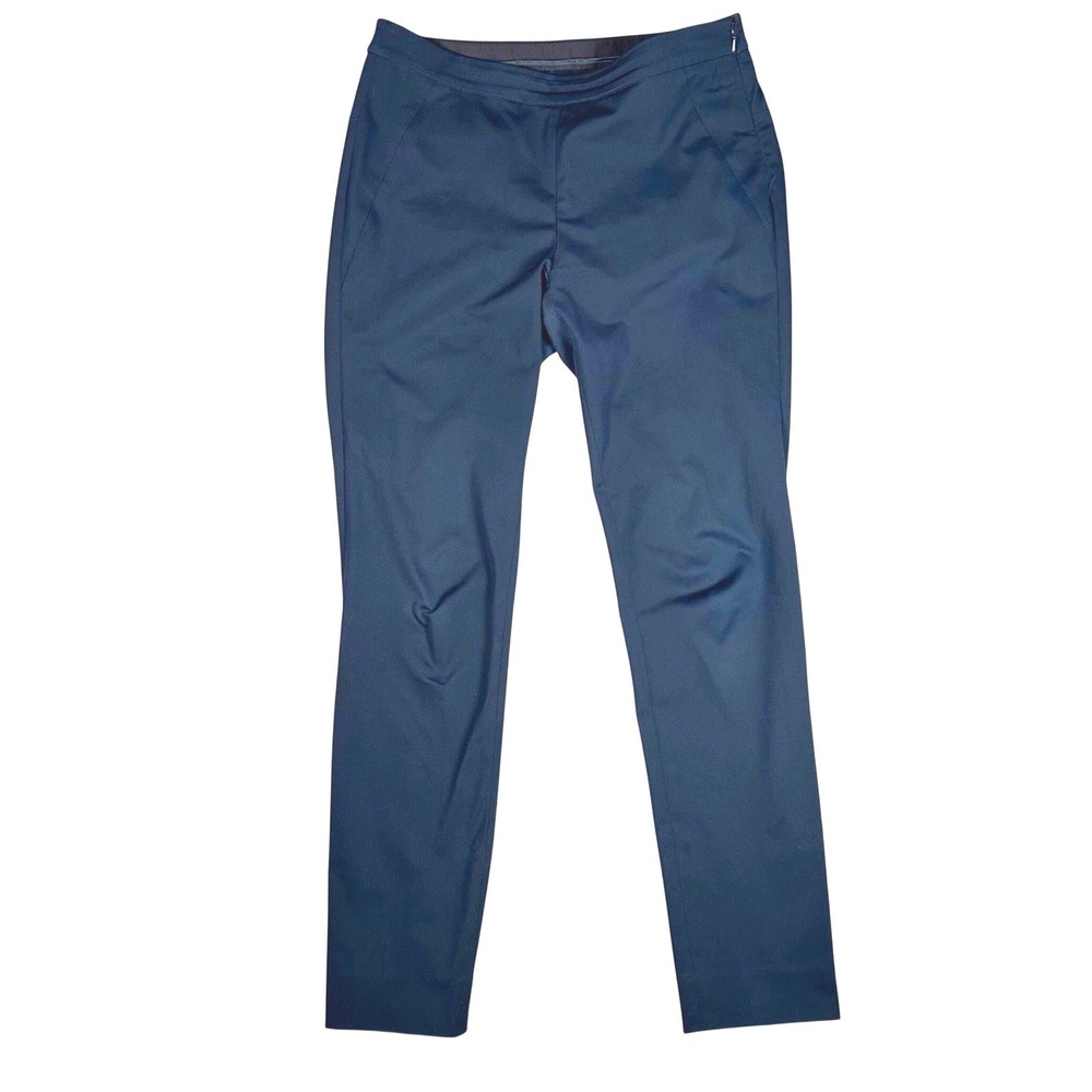 Ministry of Supply Kinetic Skinny Pants Women's 6 Navy Side Zip Travel Work Tech
